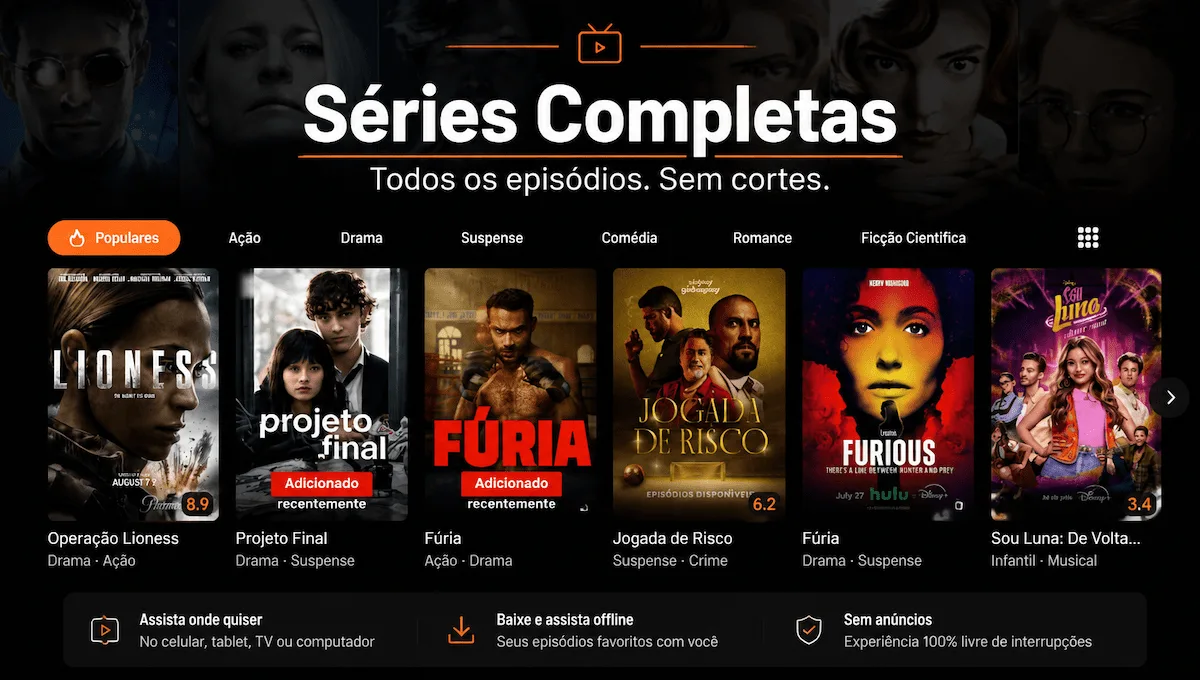Séries completas no Cinegato